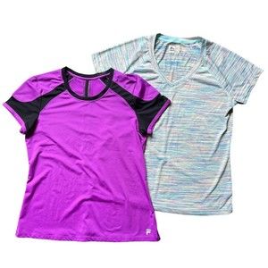 Lot of 2 Active Shirts, Women's Large File and RBX Activewear Tops T-shirt L